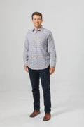 Vonnella Long Sleeve Shirt : White Checked - Taupe