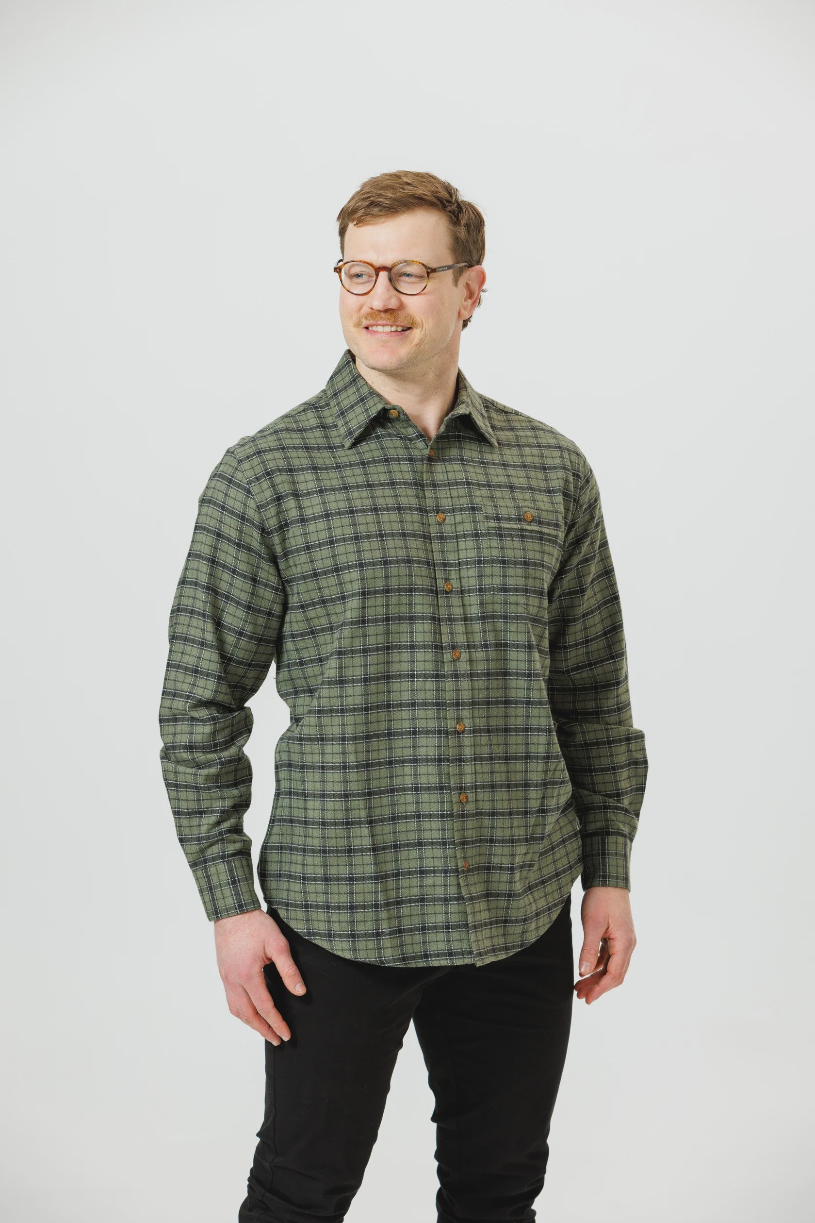 Vonnella Long Sleeve Shirt : Squared Check - Olive