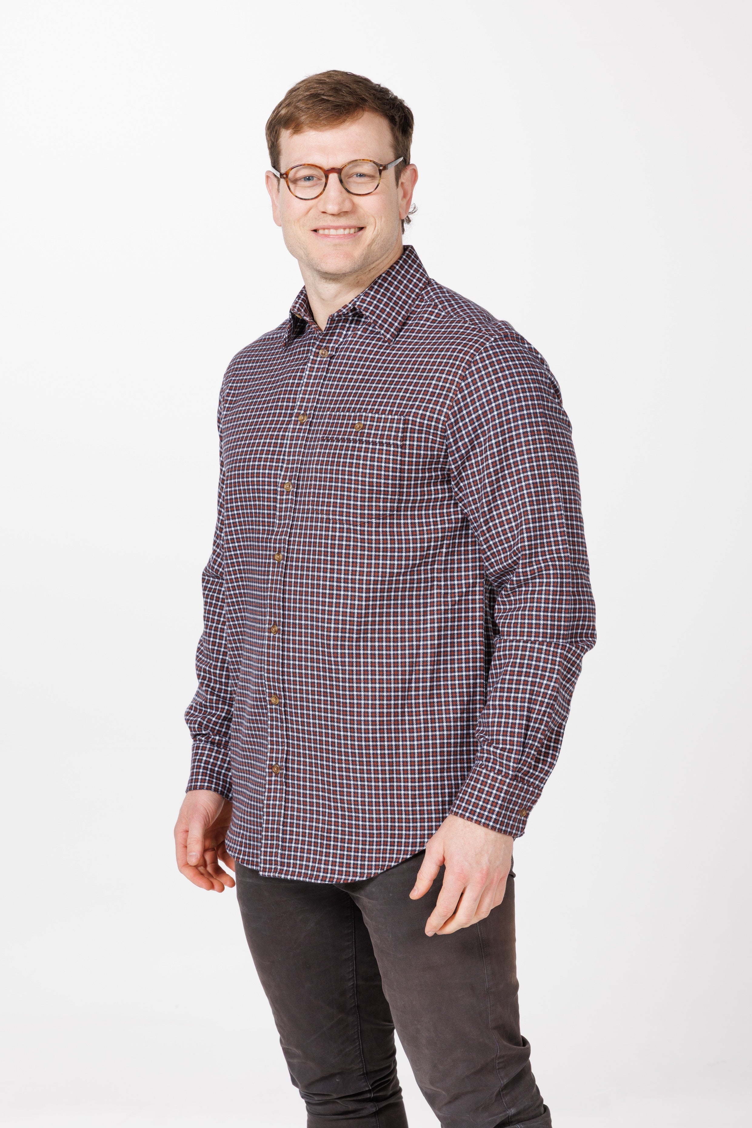 Vonnella Long Sleeve Shirt : Thick Check - Taupe