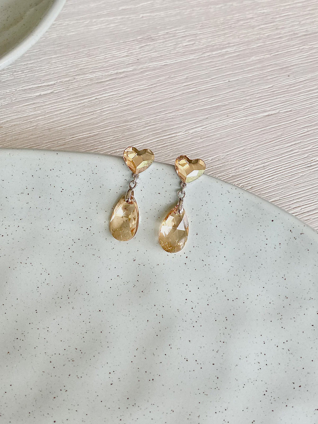 Swarovski Heart Drop Earrings