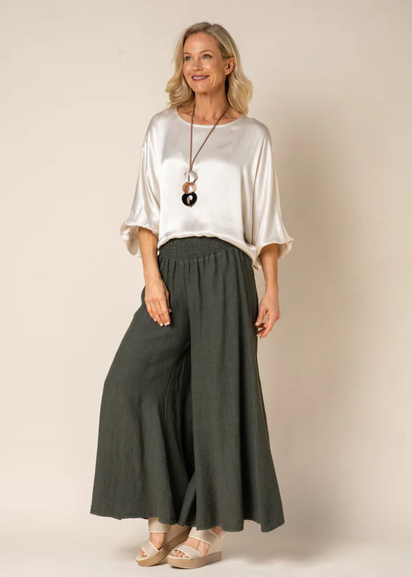 Diana Linen Pant in Khaki