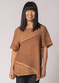 Valoria Linen Top in Burnt Toffee