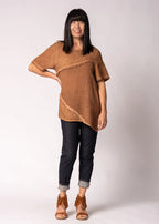 Valoria Linen Top in Burnt Toffee