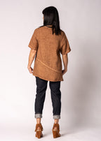 Valoria Linen Top in Burnt Toffee