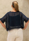 Hazel Cotton Top in Navy