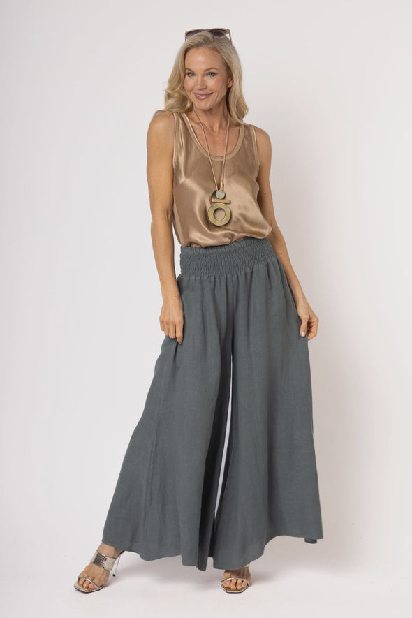 Diana Linen Pant - Gum Leaf