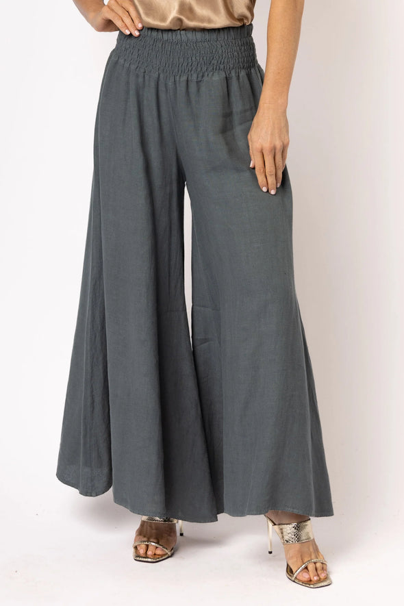 Diana Linen Pant - Gum Leaf