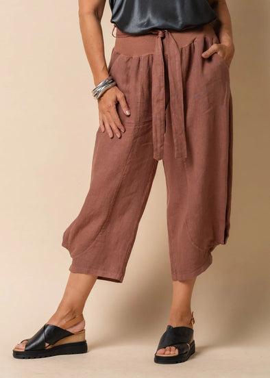 Addison Linen Pants in Nutmeg