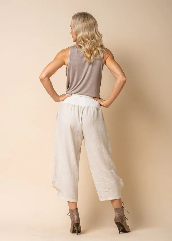 Addison Linen Pant - Latte