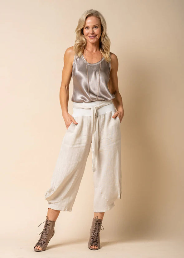 Addison Linen Pant - Latte