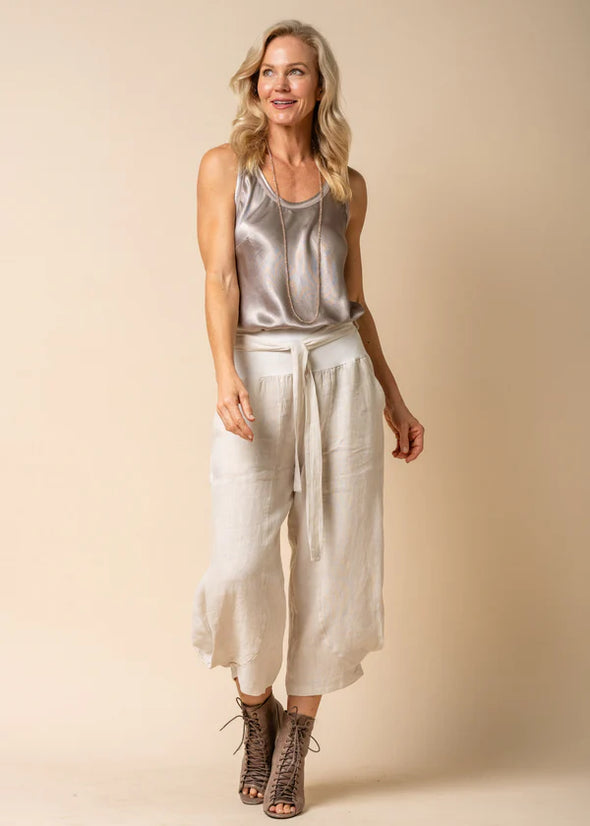 Addison Linen Pant - Latte