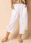 Addison Linen Pant - White