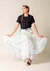 Aurelia Organza Embroidered Skirt in Cream