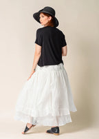 Aurelia Organza Embroidered Skirt in Cream