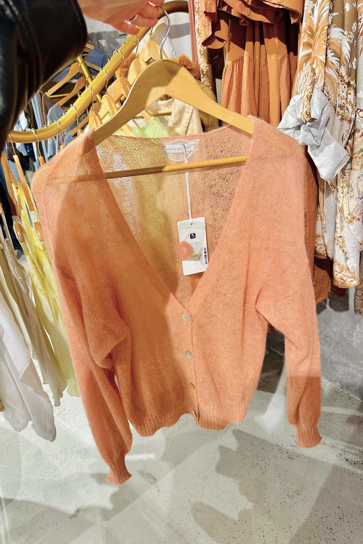 Made in Italy Sheer Alpaca Cardigan