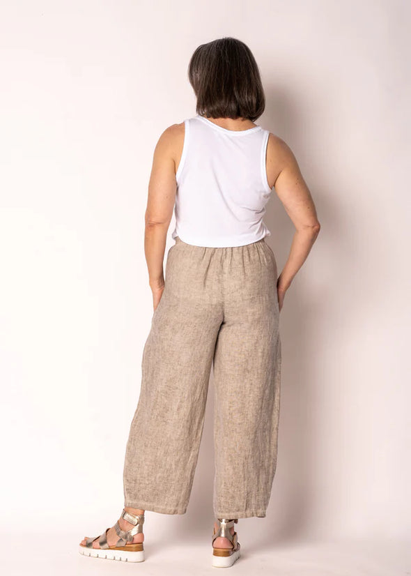 Norelle Linen Pants in Latte