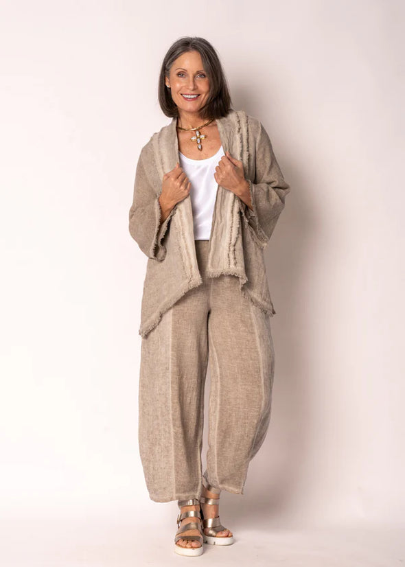 Norelle Linen Pants in Latte