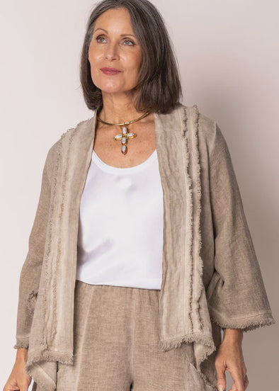Sinead Linen Jacket in Latte