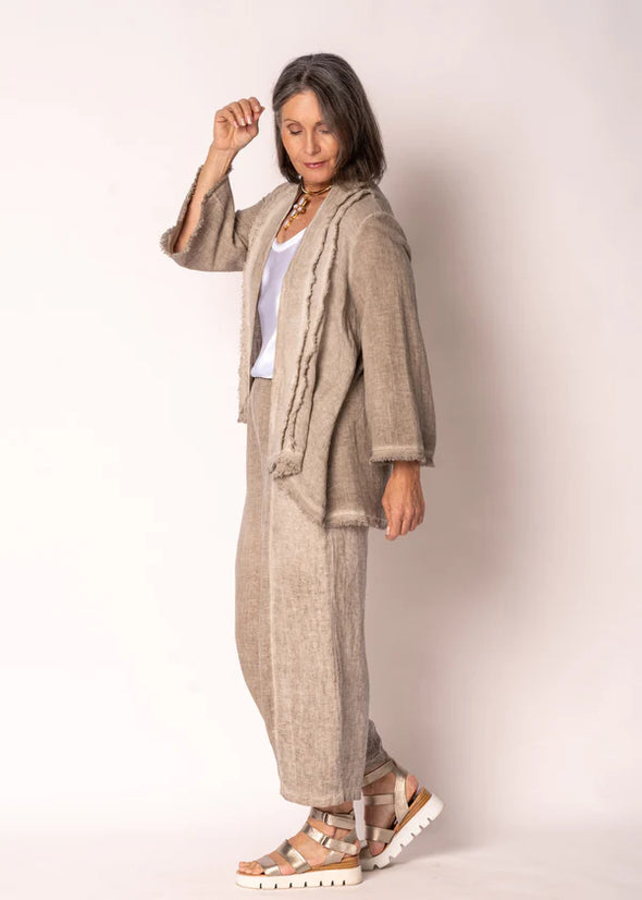 Sinead Linen Jacket in Latte