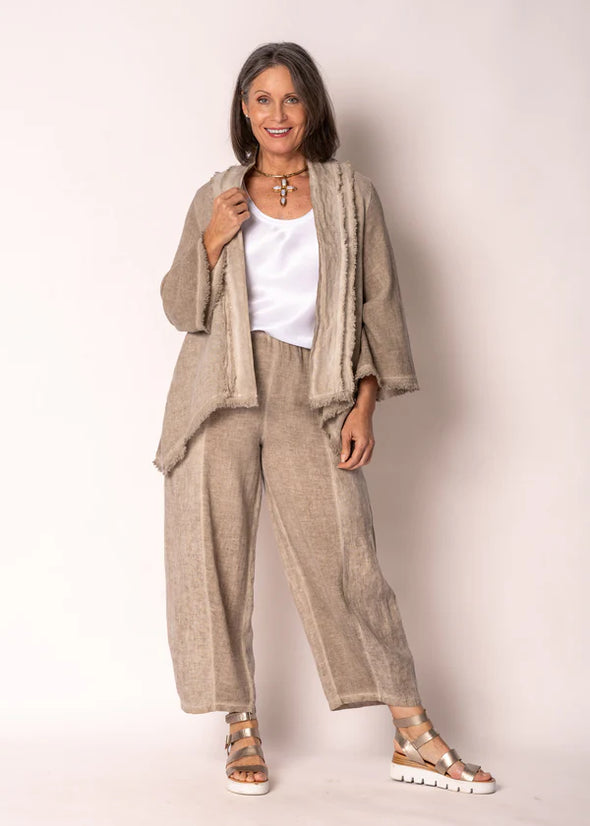 Sinead Linen Jacket in Latte