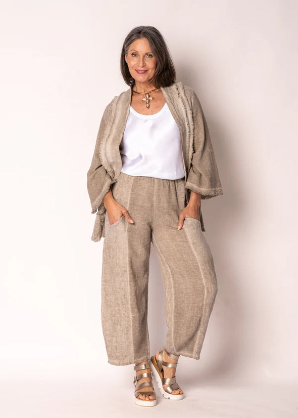 Norelle Linen Pants in Latte