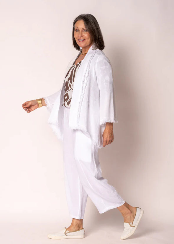 Sinead Linen Jacket in White
