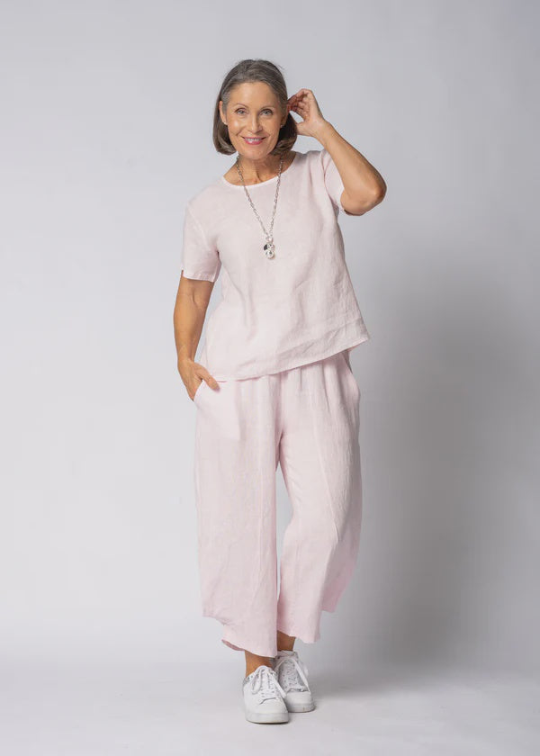 Addison Linen Pant in Modena Pink