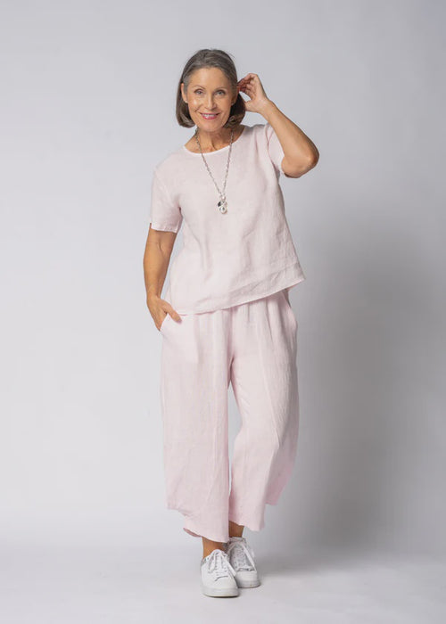 Addison Linen Pant in Modena Pink