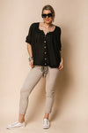 Lacey Cotton Top in Onyx