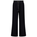 Moke: Indiana Wide Leg Pant - Black & Black Satin