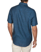 Abelard Short Sleeve Pure Linen Shirt - Ink
