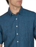 Abelard Short Sleeve Pure Linen Shirt - Ink