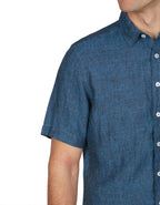 Abelard Short Sleeve Pure Linen Shirt - Ink