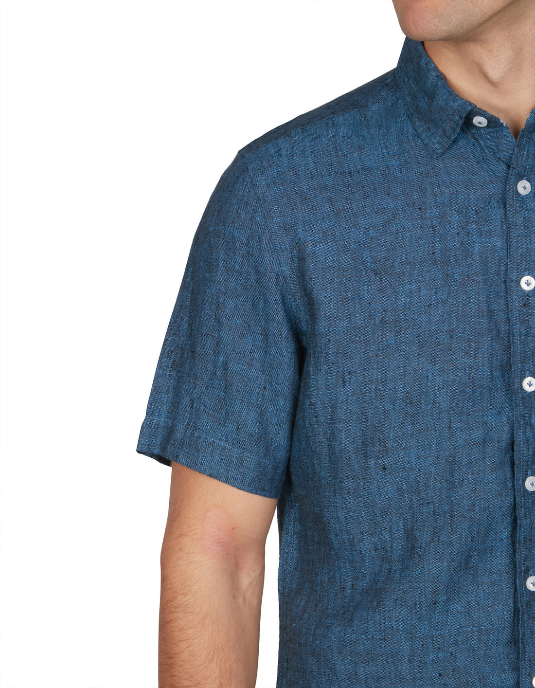Abelard Short Sleeve Pure Linen Shirt - Ink