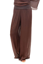 The Italian Closet: Adeline Silk Pant- Choc