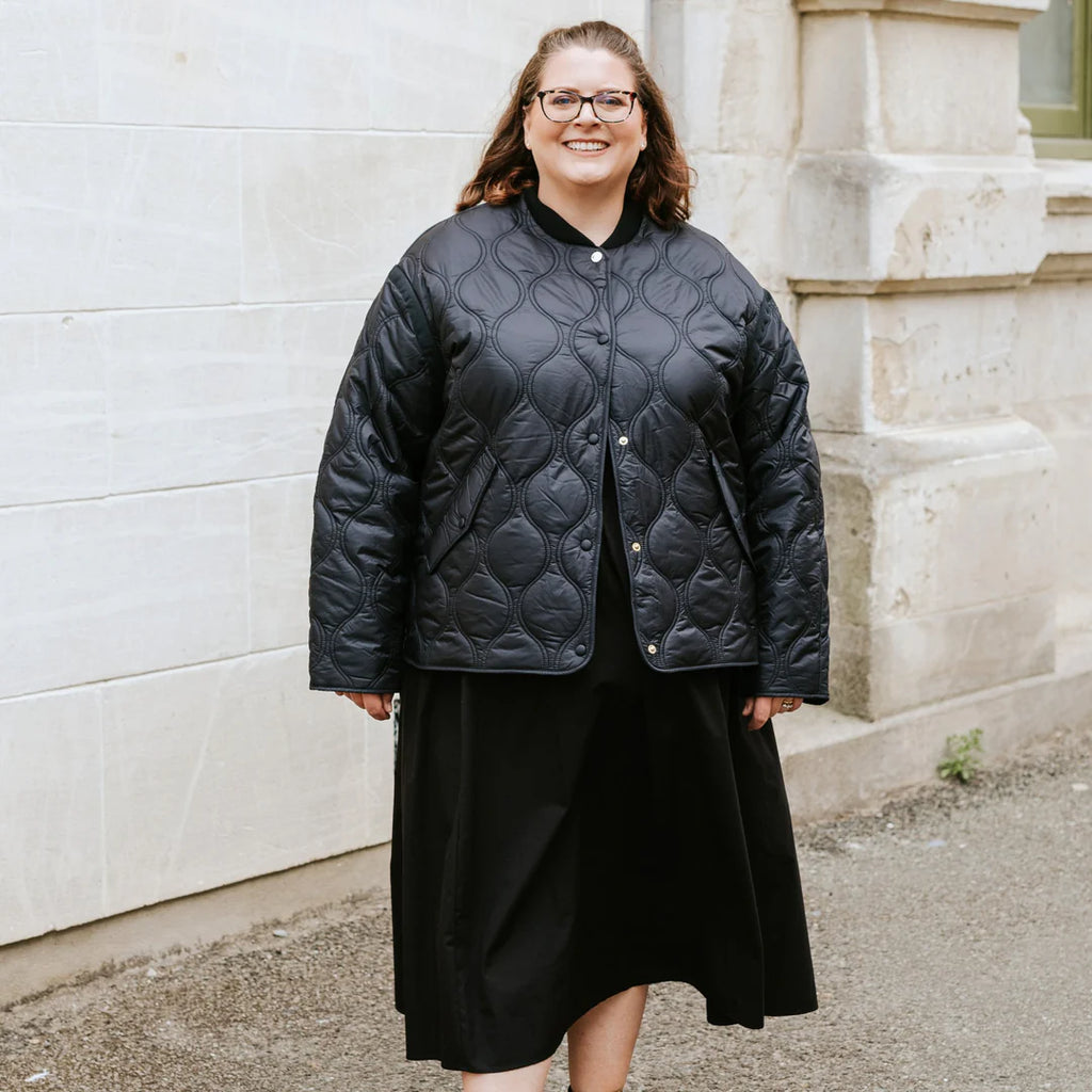 Moke: Talei Quilted Bomber Jacket - Black