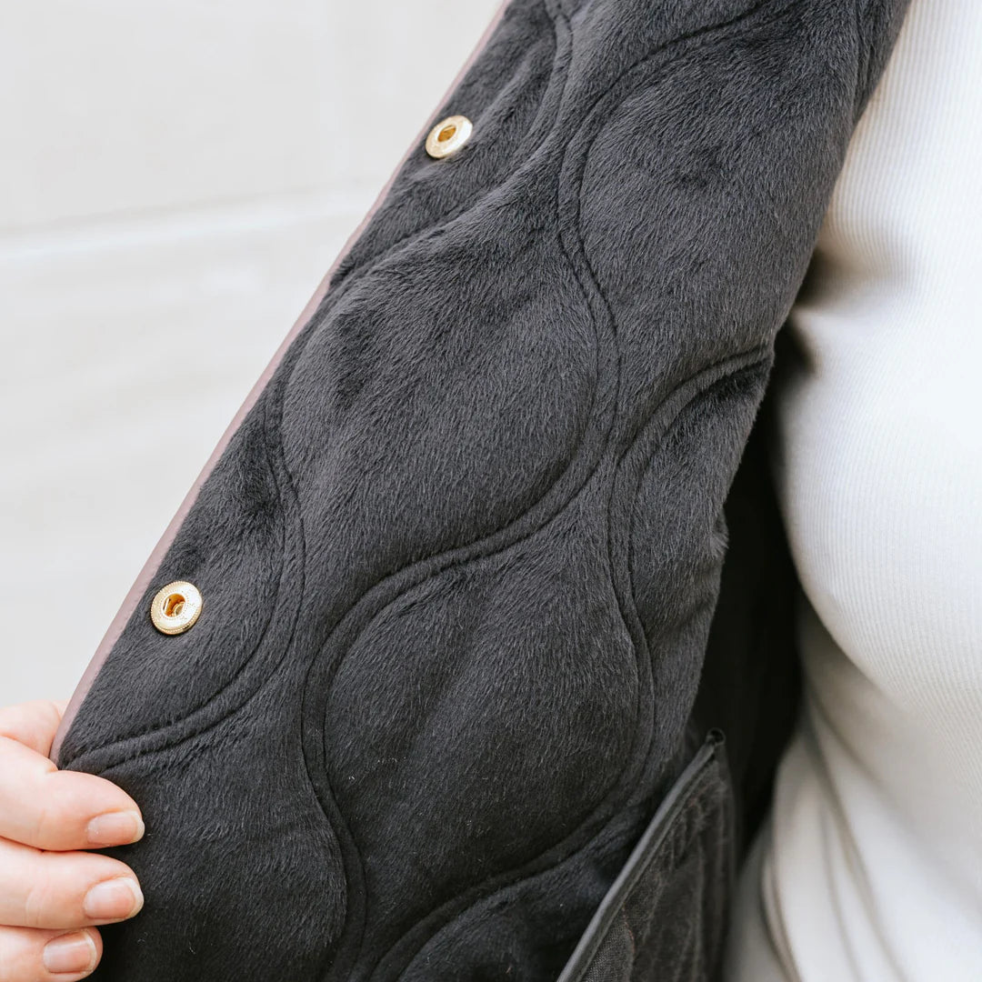 Moke: Talei Quilted Bomber Jacket - Olive Green