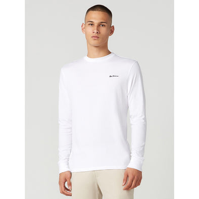 Ben Sherman Embroidered Long Sleeve Tee - White