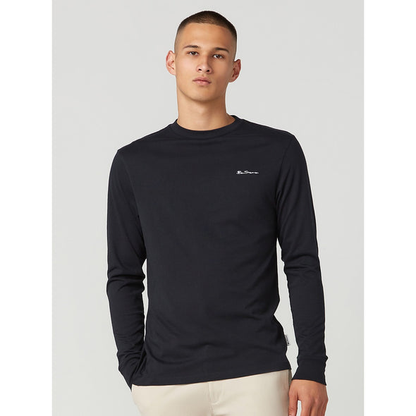 Ben Sherman Embroidered Long Sleeve Tee - Black