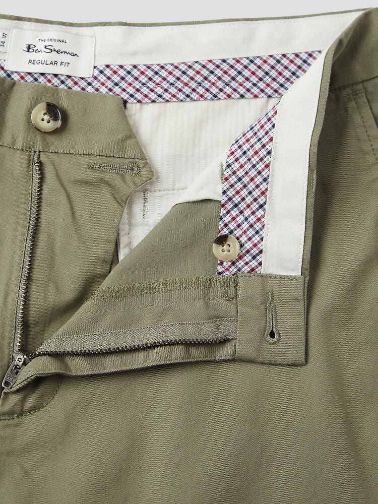 Ben Sherman Slim Stretch Chino Shorts - Litchen Green