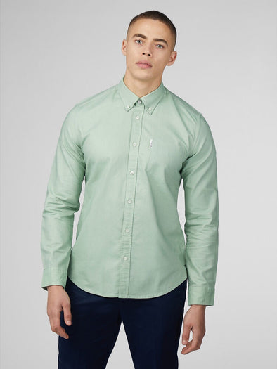 Ben Sherman Long Sleeve Shirt: Signature Oxford - Grass