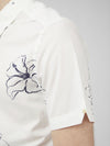 Ben Sherman Short Sleeve Shirt: Linear Floral Print - Snow White