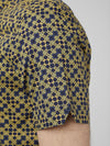 Ben Sherman Short Sleeve Shirt: Geo Print - Lemon