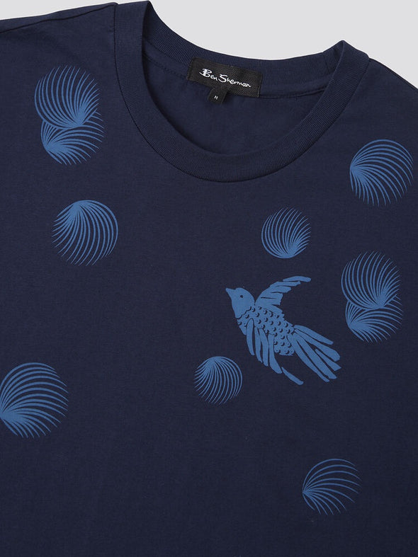 Ben Sherman Graphic Tee:  Geo Birds - Marine