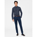 Ben Sherman Long Sleeve Shirt: Mirco Paisley - Dark Navy