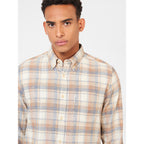 Ben Sherman Long Sleeve Shirt: Twisted Yarn Check - Sand