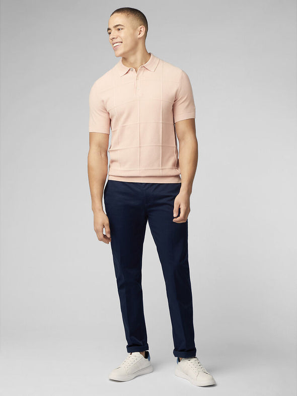 Ben Sherman Textured Polo - Pale Pink