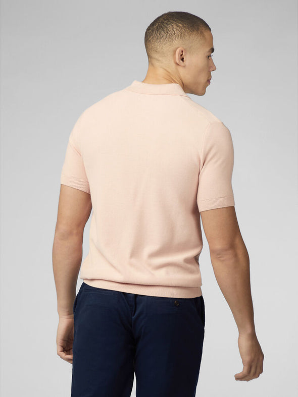 Ben Sherman Textured Polo - Pale Pink