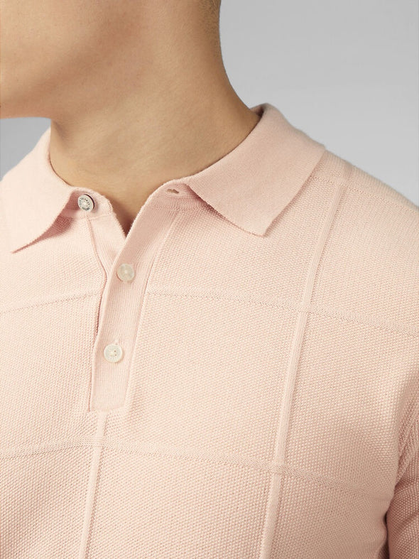 Ben Sherman Textured Polo - Pale Pink