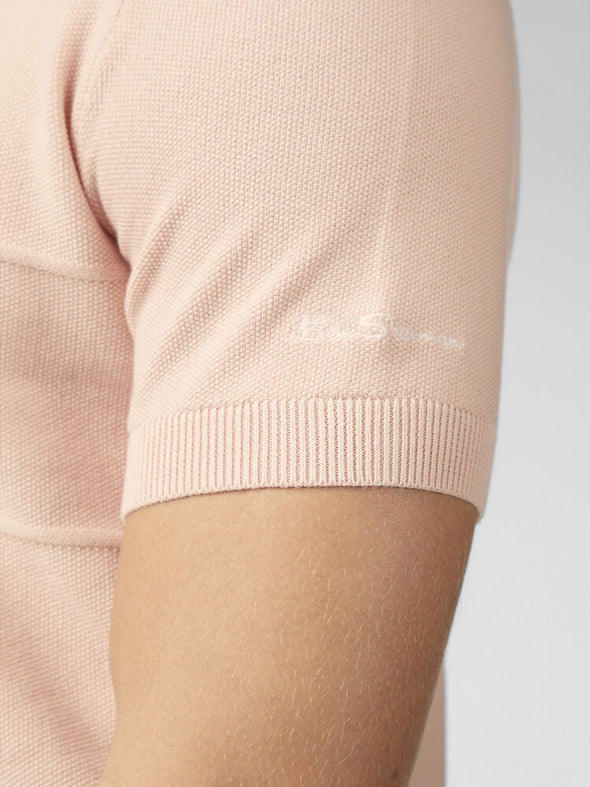 Ben Sherman Textured Polo - Pale Pink